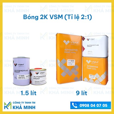 Sơn bóng, dầu bóng 2K VSM, bóng + cứng tỉ lệ 2:1
