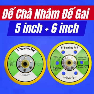 Đế chà nhám tròn gắn cho máy chà hơi kích thước 5 inch, 6 inch, mặt đế gai dùng để gắn giấy nhám