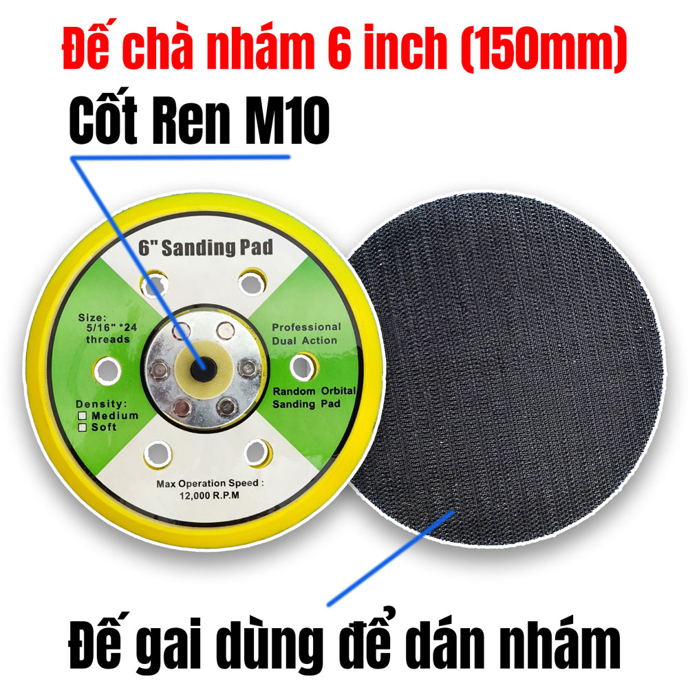 Đế chà nhám 6 inch