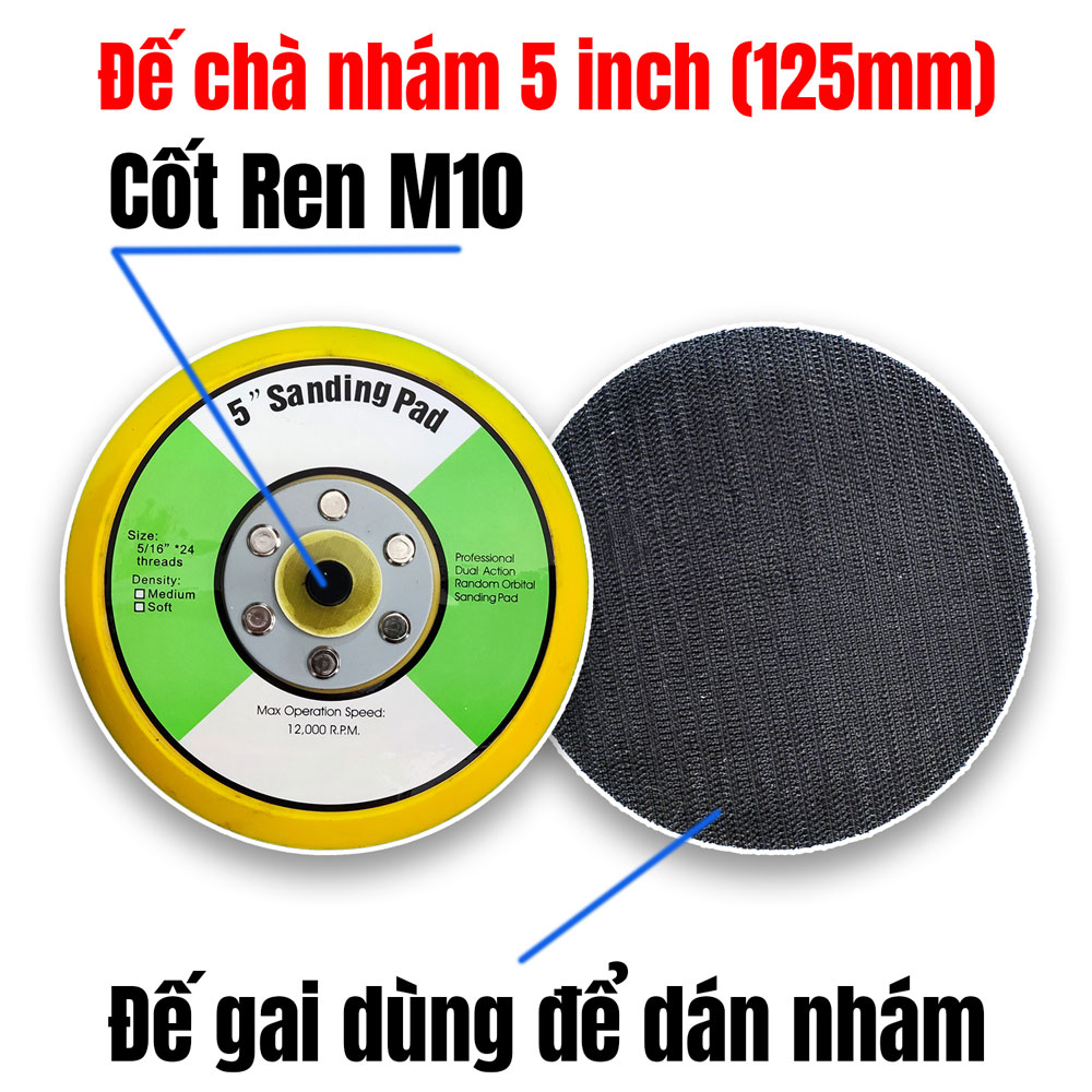 Đế chà nhám 5 inch