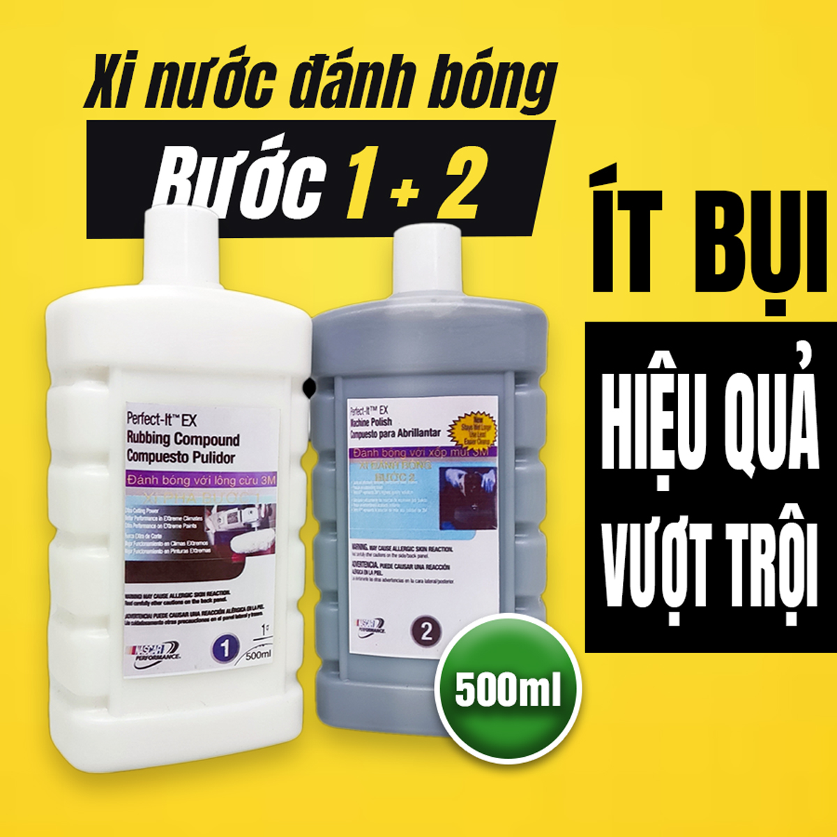Xi đánh bóng bước 1 và bước 2