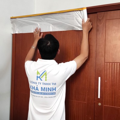 Màng nilon che bụi khổ lớn 3mx25m. Nilon khổ lớn dùng để che bụi, che sơn khi sửa nhà. Bọc nilon 3mx25m dùng để che phủ nội thất thumbnail 4