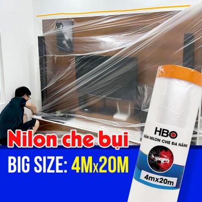 Nilong che bụi siêu bự 4mx20m, màng nilong che bụi khổ lớn, nilong ngăn bụi giá rẻ tại TP.HCM