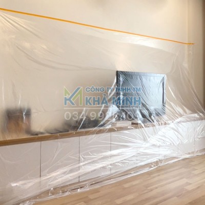 Nilon che bụi, màng nilong che bụi giá rẻ, tấm nilon ngăn bụi, nilon bọc giường, sofa ngăn bụi, nilon che nội thất, băng keo nilon che sơn, màng nilon chống bụi có băng keo dán, bọc nilon che bụi đa năng thumbnail 2
