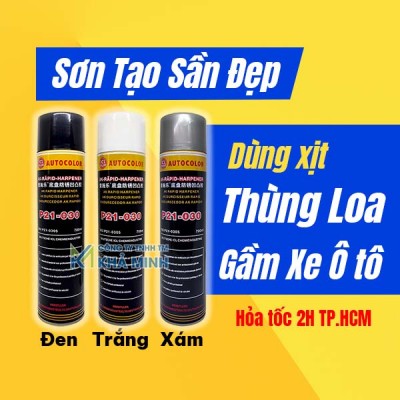 Sơn xịt tạo sần, sơn tạo gai, sơn sần thùng loa, sơn phủ gầm xe, babule, táp lô Autocolor P21-030 có hạt cao su tạo sần